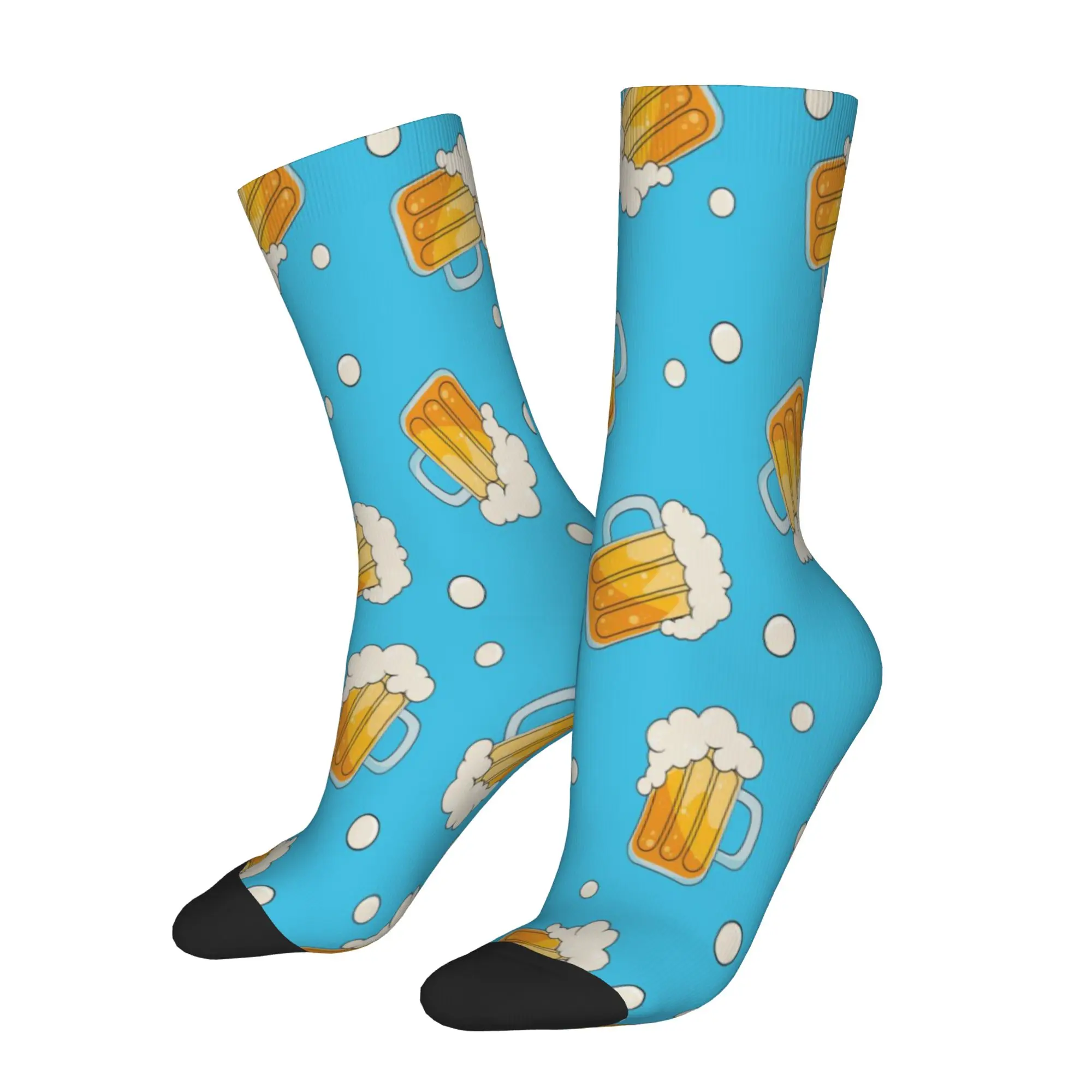 Men Women Beer Pattern Socks Soft Funny Happy  Socks High Quality Merchandise Middle Tube Socks Best Gift
