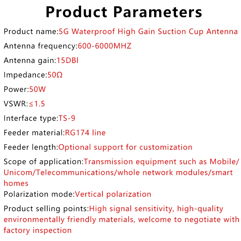 ZTE Huawei FiberHome 5G Router Antenna CPE PRO Wireless Network Card External Extension Cable Enhanced TS9 Antenna