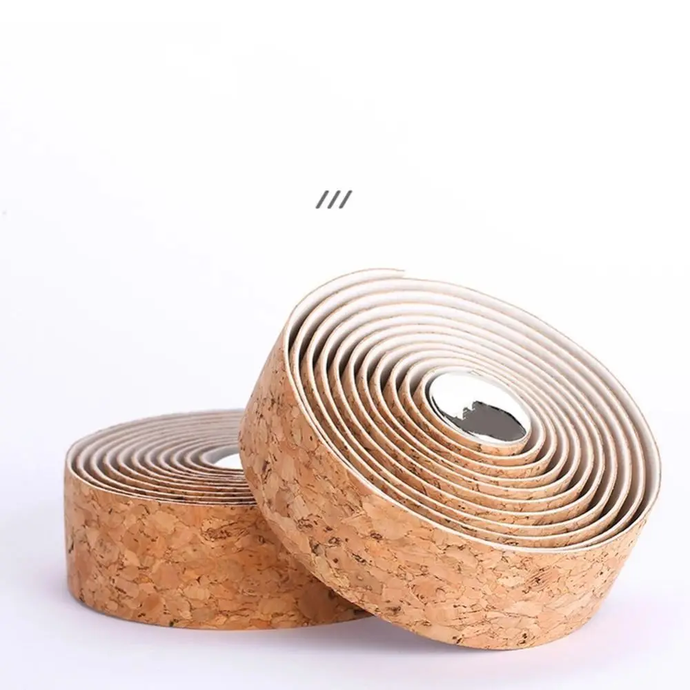 Two Rolls Wood Texture Cycling Handlebar Tape with Handle Blocking Non-slip Handle Bar Tapes Shock Absorption Sweat Absorption