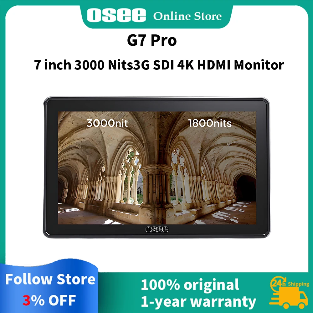 Osee G7 Pro 7-calowy monitor pola pracy z ekranem dotykowym, 3000 nits, 4K HDMI i 3G SDI – kompletna analiza techniczna i praktyczna