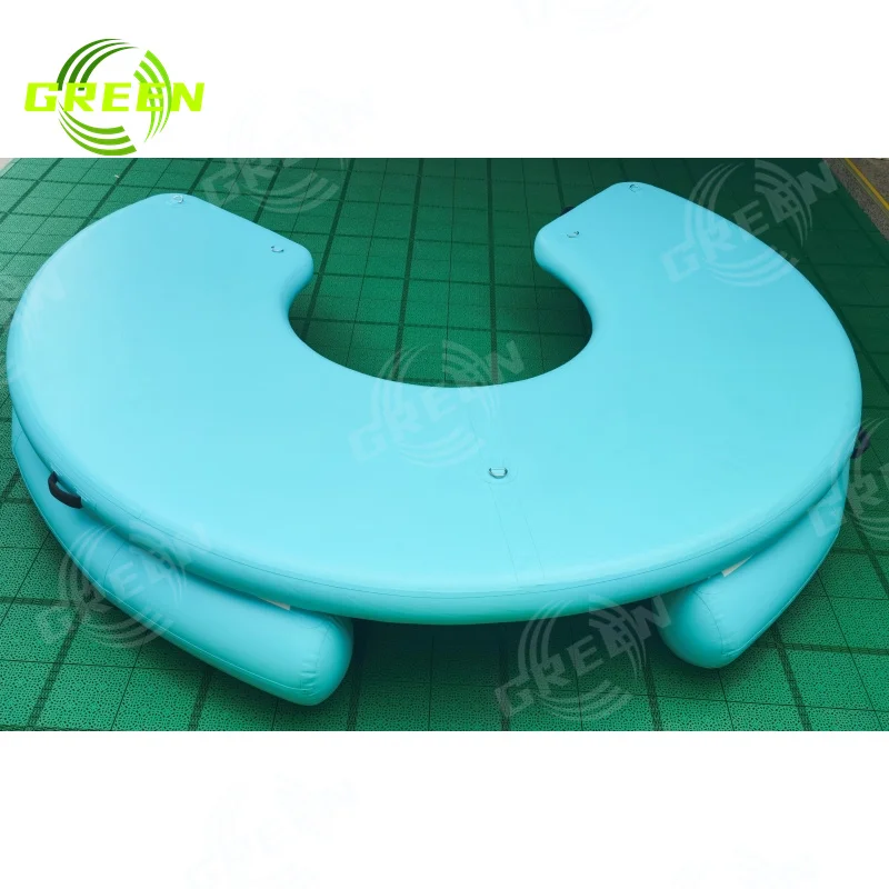 Green Air Lounge Float Dock Platform Inflatable Pontoon Boat Accessories Used Water Mattress for Sale