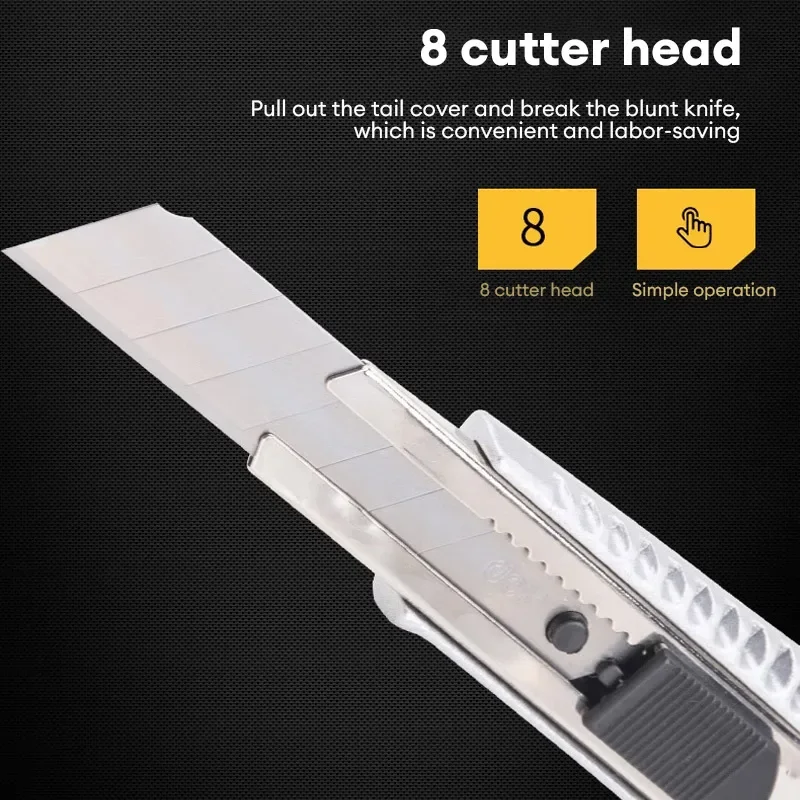 Deli 18mm/T-shape Retractable Knife Household Unboxing Cutter Multifunction Industrial Heavy Duty  Aluminum Alloy Utility Knifes