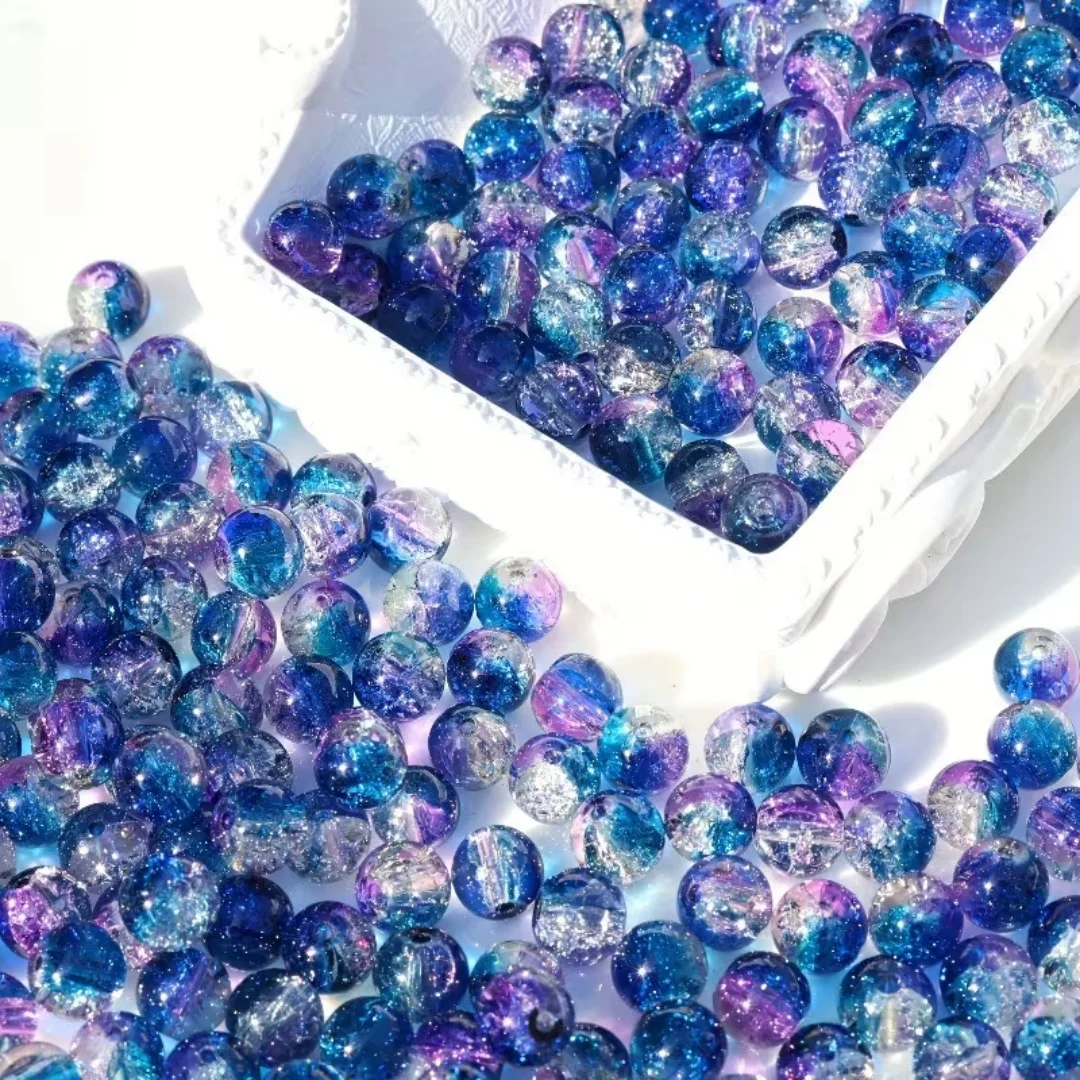 8mm White Blue Purple, Cracked Beads, Acrylic Bead Decoration, DIY Loose Beads, Accessories, Decorations, Clothing, Holiday Gift image 6