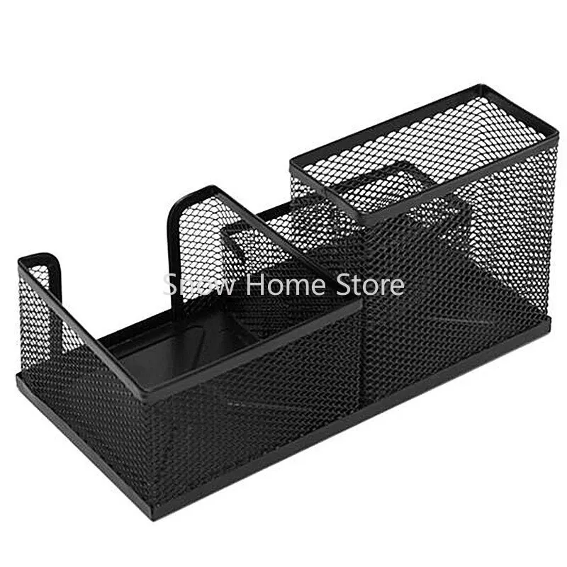 Metal Pen Holder Pen Bucket Three Panel Craft Gift Creative Desktop Storage Iron Mesh Box