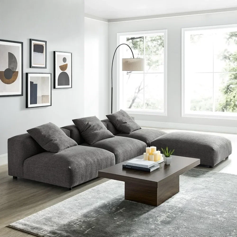 

Sofas Ottoman Seater Shaped Modular Sectional Sofa Modern Oversized Cloud Couch with Movable Comfy Couches for Living Room