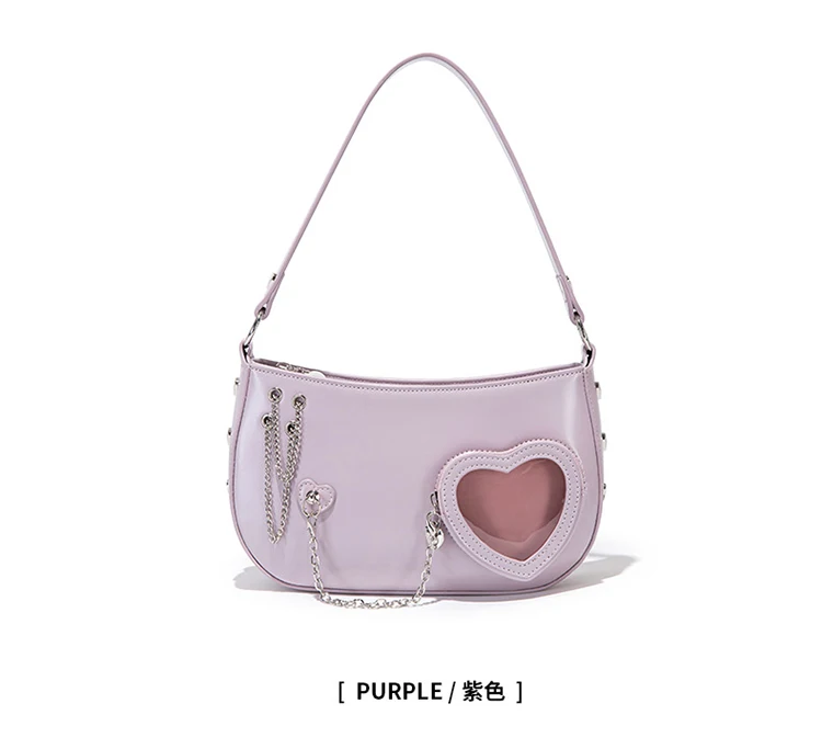 Сумка для боли в стиле Лолиты, японская оригинальная маленькая вместительная прозрачная сумка в форме сердца для милых девушек, модная универсальная сумка через плечо