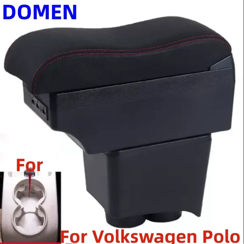 

For Volkswagen POLO Car Armrest box Interior Parts Storage Box Car Accessories 2012-2018USB