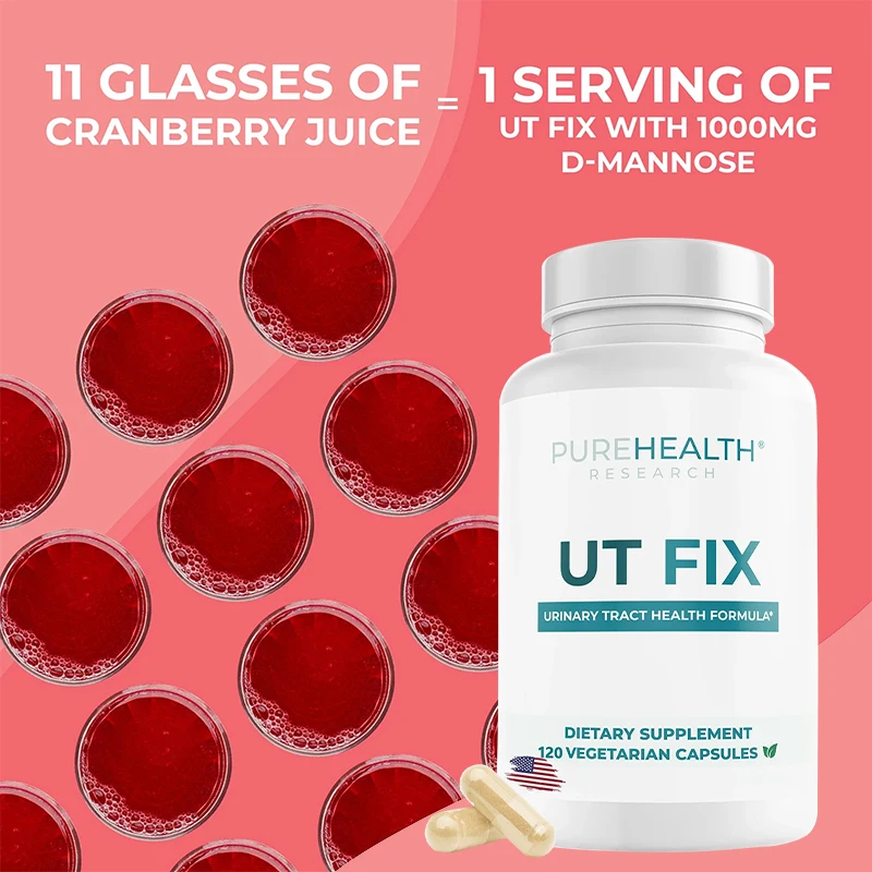 UT Fix D Mannose and Cranberry Supplement for Urinary Tract Health and Urinary Tract Health, 100% Organic