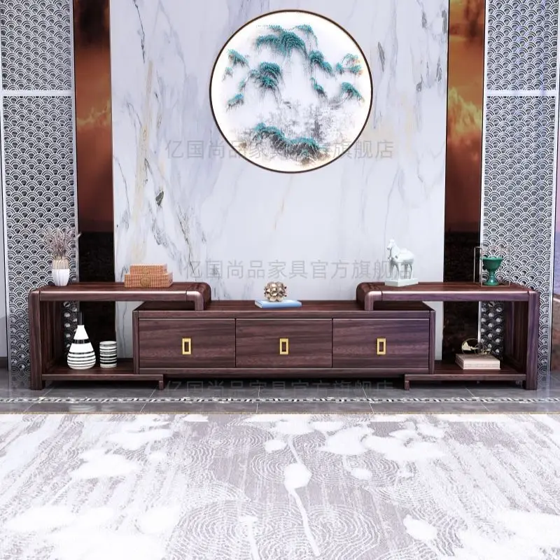 

Wood solid wood TV cabinet, coffee table, corner floor-style living room cabinet, simple living room antique-style cabinet