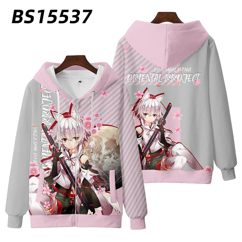 Anime TouHou Project Inubashiri Momizi 3D Hoodie Women Men Fashion Hip Hop Hooded Sweatshirts Casual Loose Pullover Streetwear