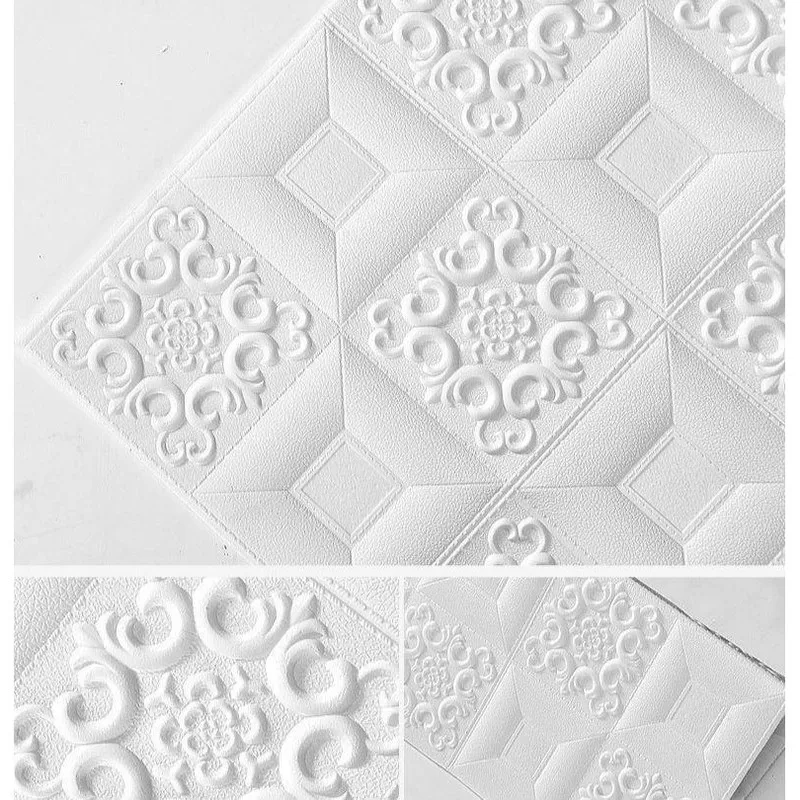 1-10Pcs 70cmx1m 3D Ceiling High Quality Wall Sticker Self-adhesive Foam Panel Wallpaper Bed Room Home Decoration Waterproof