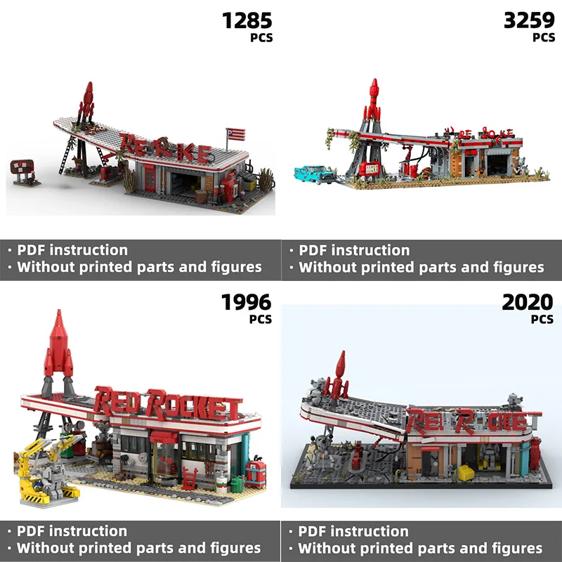 

Ретро ракетная модель ресторана, строительные блоки постапокаптической станции, Falowt! Пост-апокаталиптический вентилятор, коллекция игрушек «сделай сам», сезон