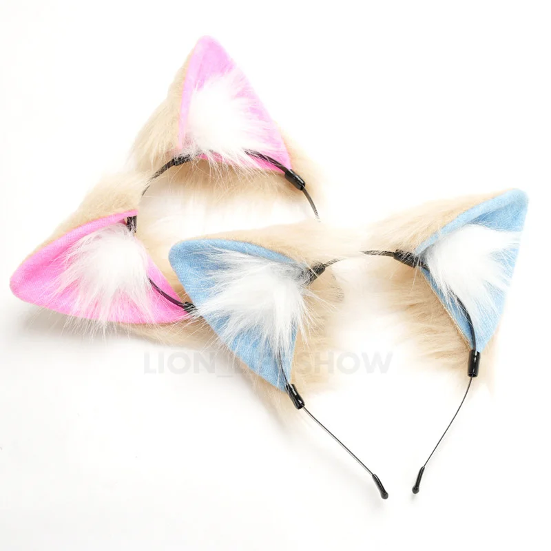 Fuwawa Mococo Abyssgard Cosplay Handmade Cat Fox Ear Maid Headwear Hair Hoop Style Headwear Hair Accessories