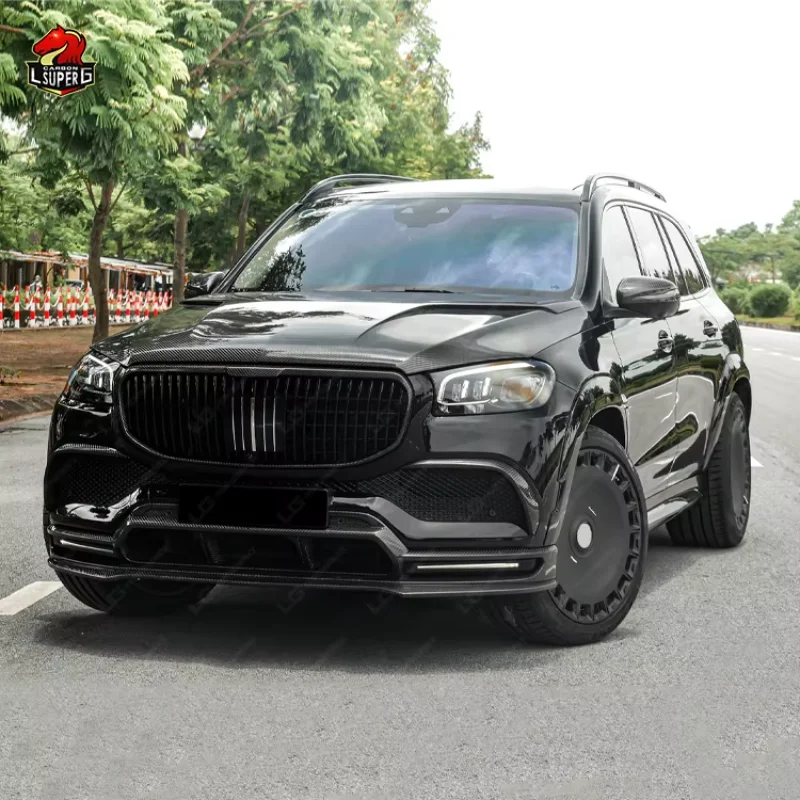 Carbon Fiber Body Kit For Mercedes Benz GLS MBH Upgrade To LD Style Front Lip Rear Diffuser Spoiler Grill Exhaust Car Kit