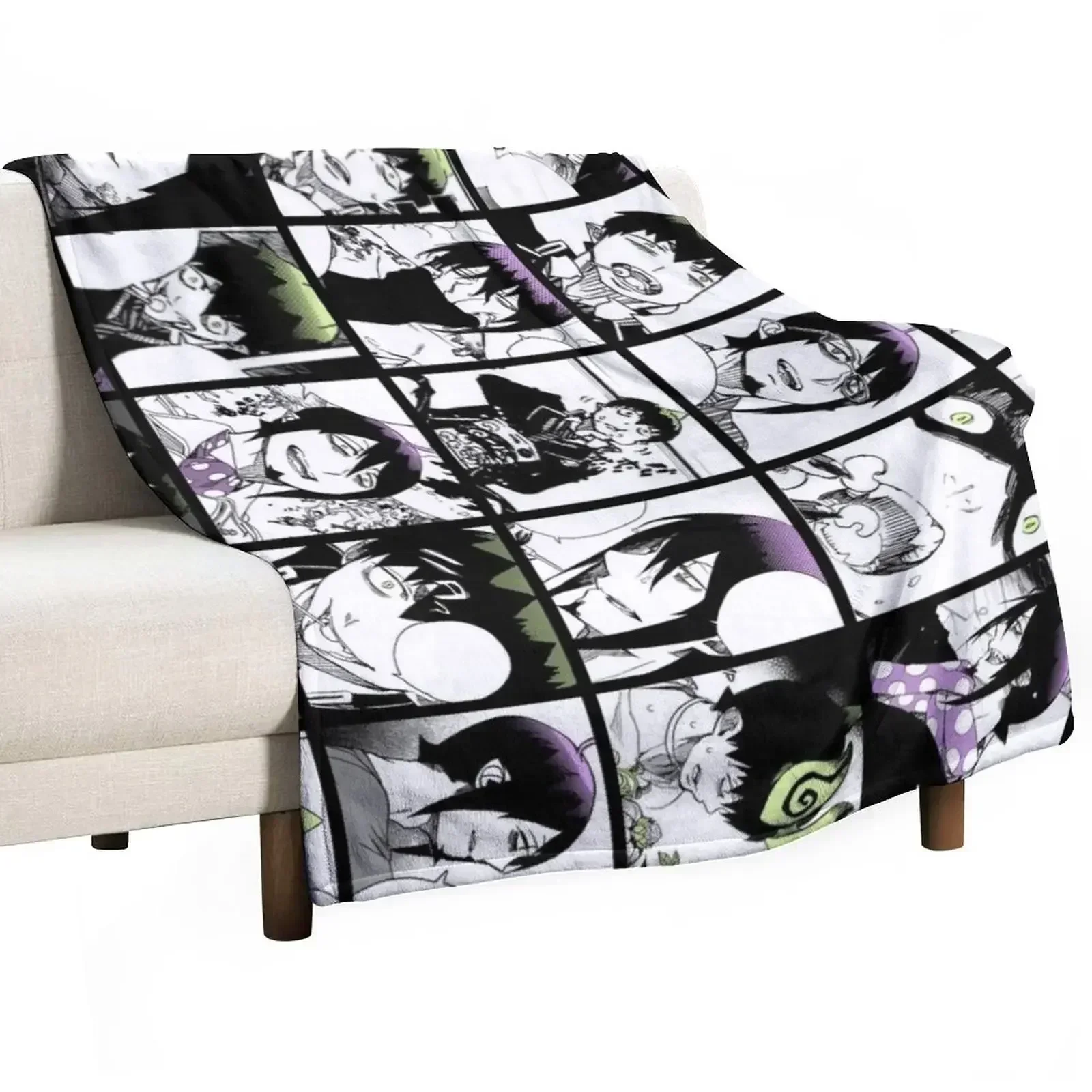 

Blue Exorcist Mephisto Amaimon Manga Panels Throw Blanket Cozy Warm Blanket for Bed Room Decor