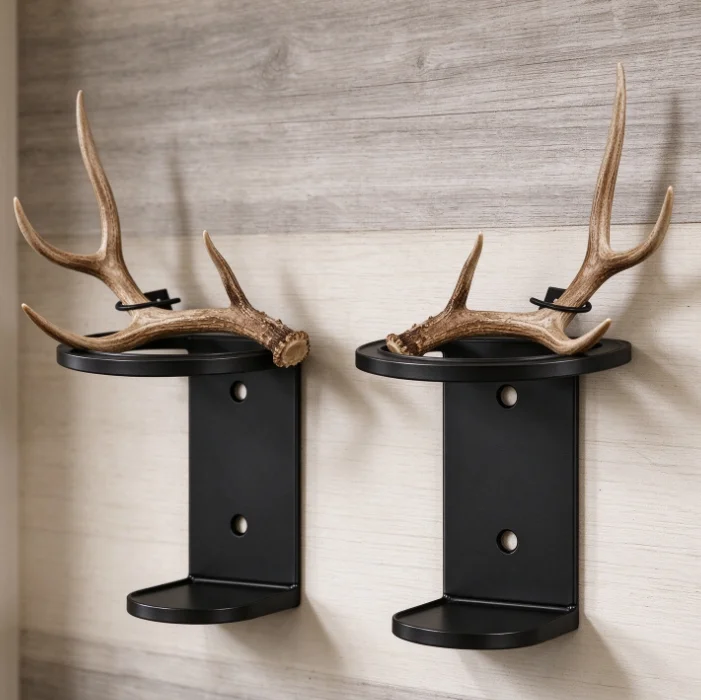 Rustic For Acrylic Antler Mount Bracket Set Deer Elk Shed Display Wall Mount Hunting Trophy Holder European Mount Home Decor