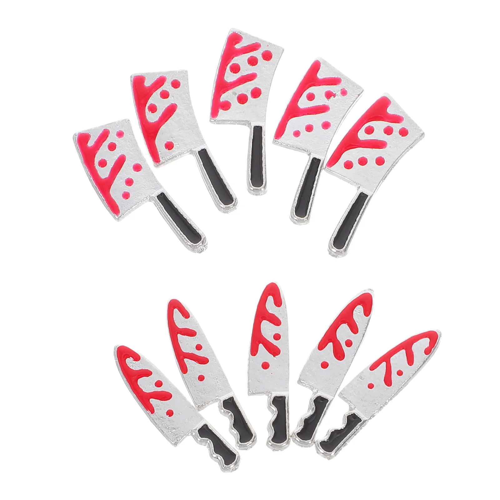 

10pcs Nail Charms Halloween Bloody Cutter Decorations Metal Manicure Art Studs For Women Diy Kawaii Jewelry Accessories Nail Art