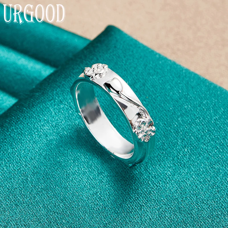 

925 Sterling Silver 7-10# Fashion Jewelry Decorative Pattern Ring For Women Men Party Engagement Wedding Anniversary Charm Gift