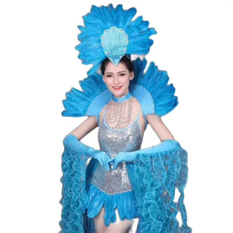 Sexy Modern Dance Costume Luxury Women Stage Performance Wear  Nightclub Outfit Bar Dj Clothing