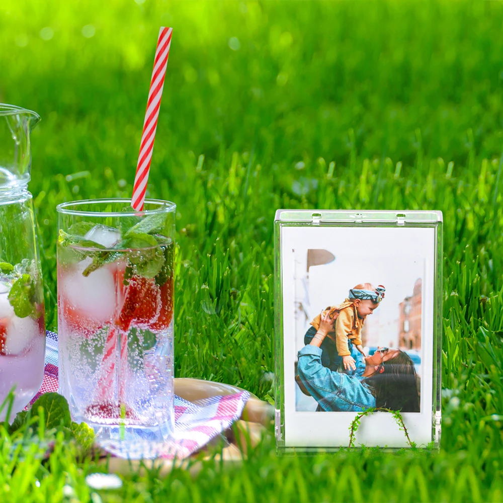 1-10 إطار صور لسطح المكتب من الأكريليك الشفاف مع Ianyard ، Fuji Film Instax Mini 9 8 7s 25 50s ورق صور صغير