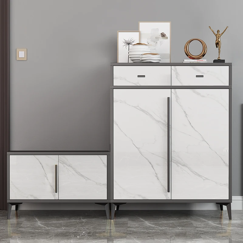 

Shoe changing stool can be sitting, light luxury, long strip wearing shoe stool, cushion locker, shoe rack