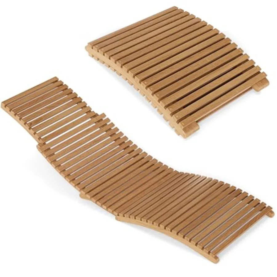

Patio Folding Wooden Lounge Chair Teak Wood Pool Chair with Slatted Seat Outdoor Portable Low-Profile Sun Lounger for Poolside
