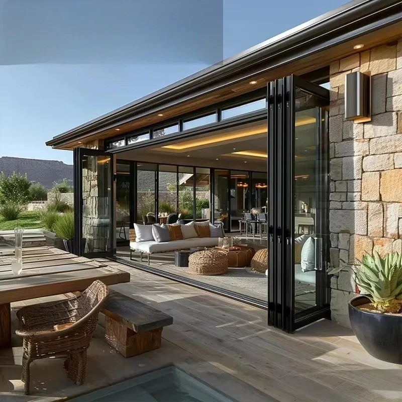 Outdoor Balcony Aluminum Sliding Door with Insect Mesh Glass Sliding Door