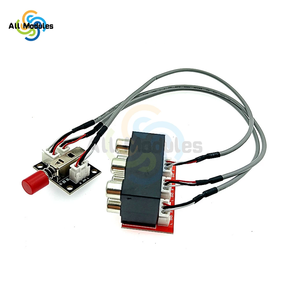 2-way button type sound source switching board module signal input mechanical switch type without power supply and interference