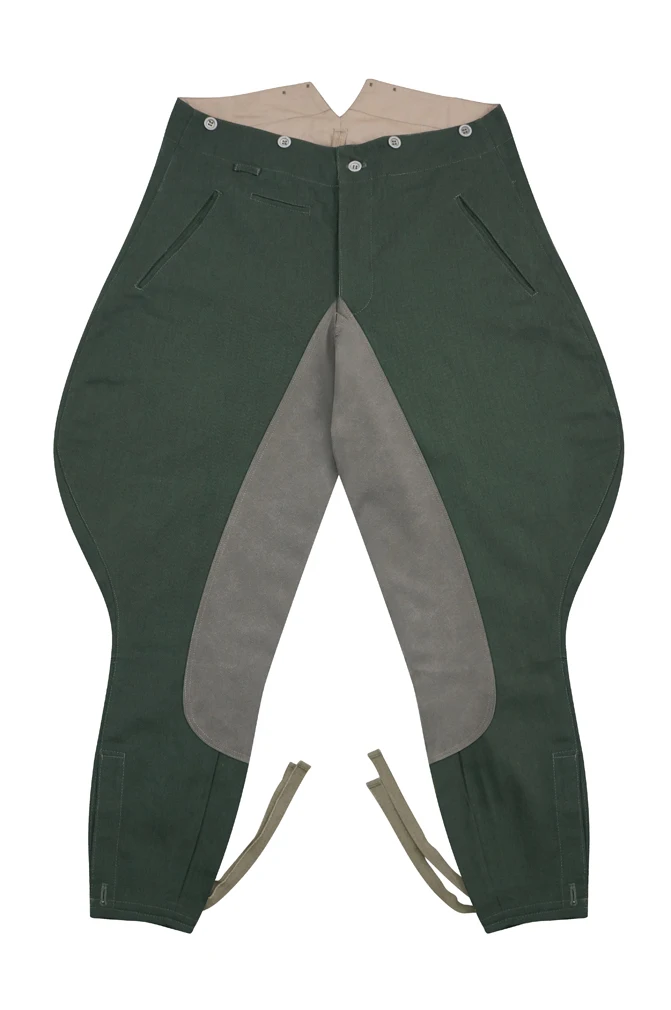 

GUHB-018 WWII German Officer Summer HBT Reed Green Riding Breeches