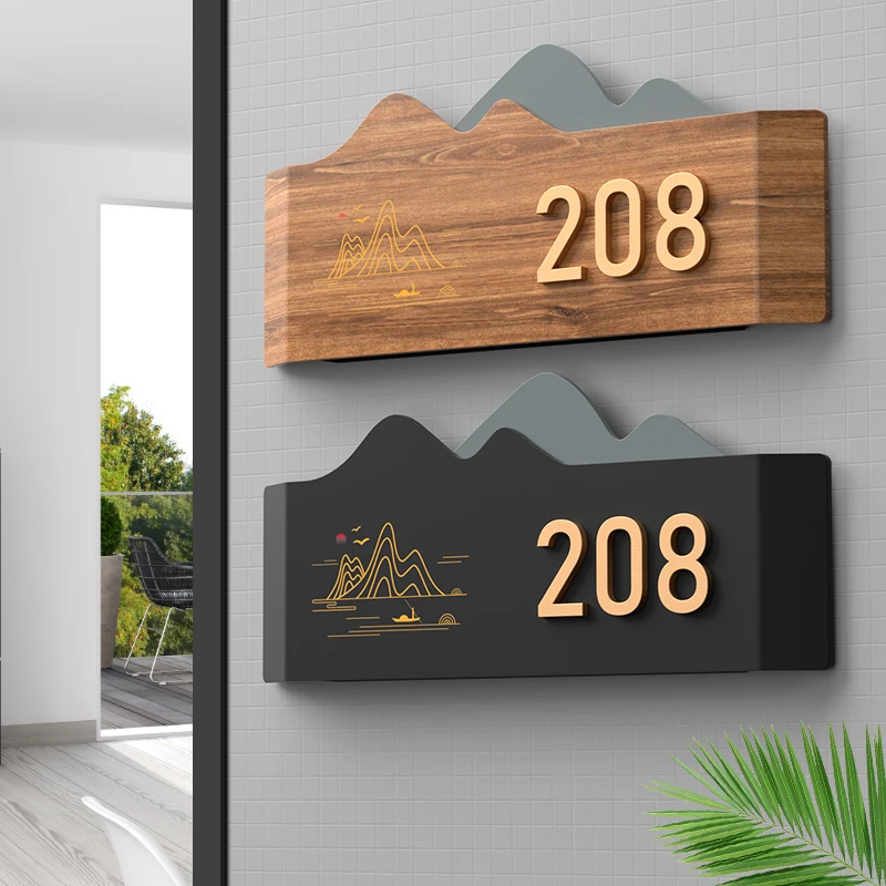 Acrylic Modern Special Shape Door Plate Customize 3D Laser Cutting House Number for Flat Office Villa Shop Store Apartment Hotel
