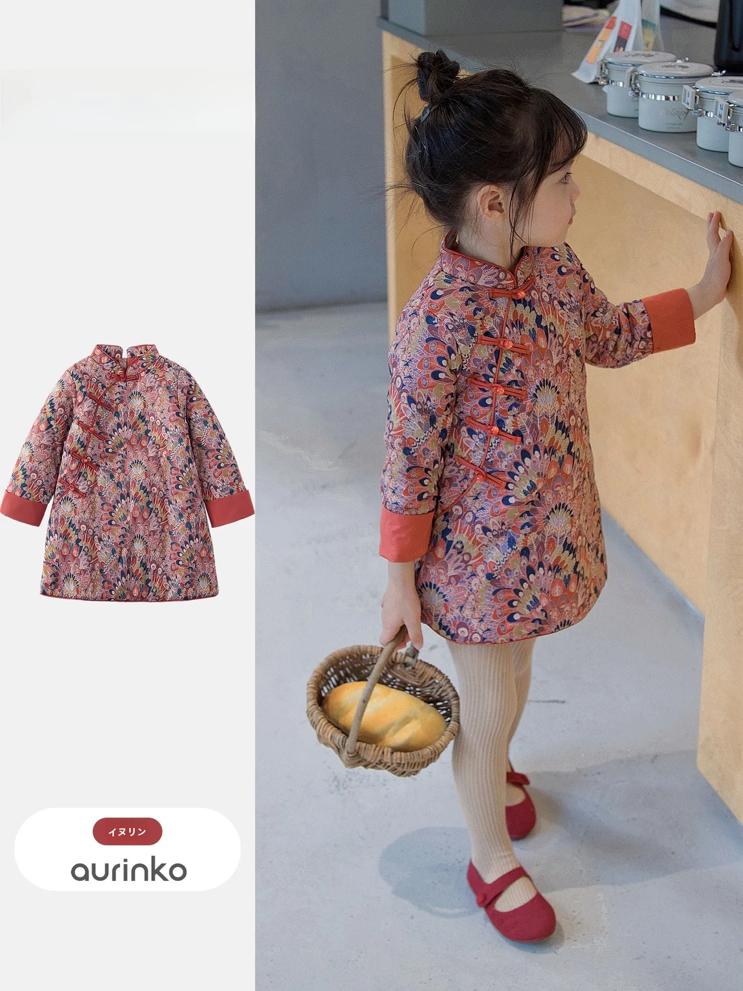princ-sle-children's-dr-autumn-winter-cotton-fabric-korean-sle-long-sve-girls-dr-kids-clothes