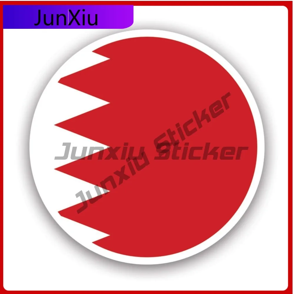 

Round Bahraini Flag Scratch Resistant Waterproof Funny For Rear Windshield Car Body Motorcycle Self Adhesive Removable Decal