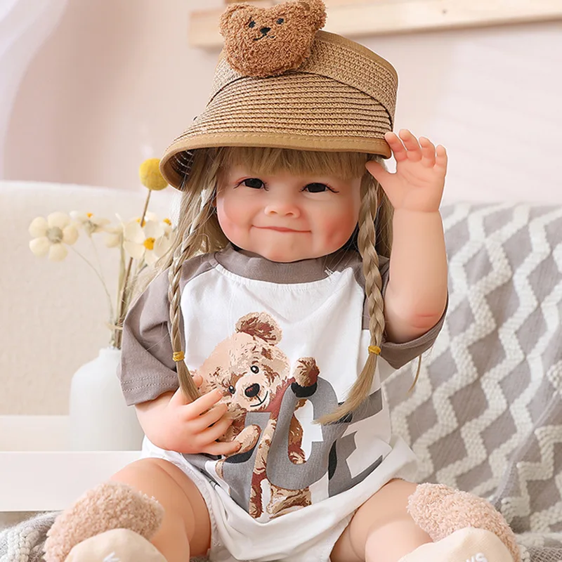 55 ซม.ซิลิโคนอ่อนนุ่ม Reborn ตุ๊กตาเด็กวัยหัดเดิน 22 นิ้ว Raya เหมือนจริงตุ๊กตาจําลองสาวของขวัญคริสต์มาสสําหรับเด็ก