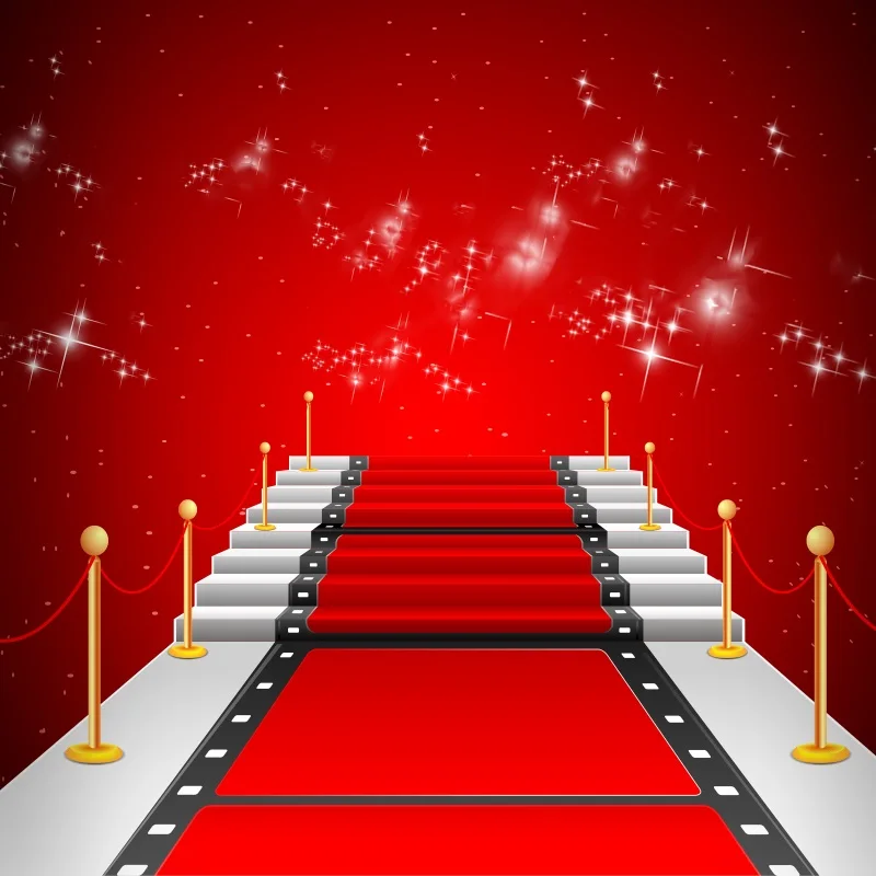 

Laeacco Red Carpet Curtain Backdrop For Photography Hollywood Theme Party Graduation Prom Vip Birthday Portrait Photo Background