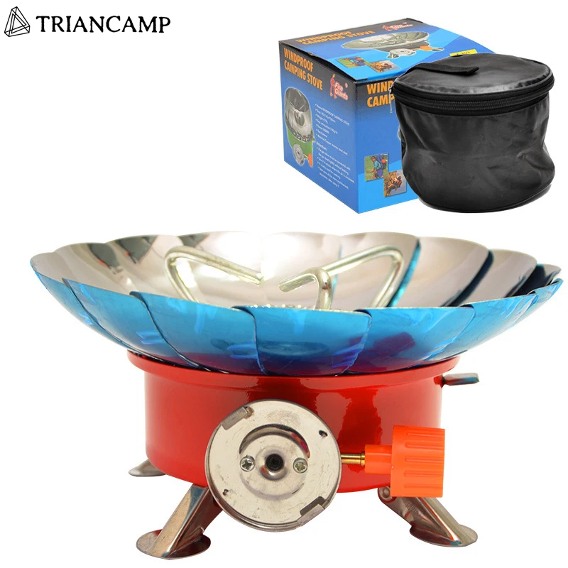 газовая́ горелка Tourist Burner Camping Wind Proof Gas Stove Outdoor Fire Stove Heater Portable Folding Ultralight Picnic Cooker