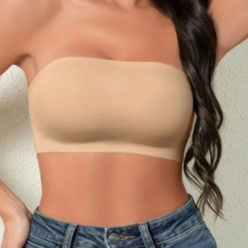 Women's Sexy Strapless No Padding Seamless Front Button Bra Comfortable Smooth Underwear for Women S