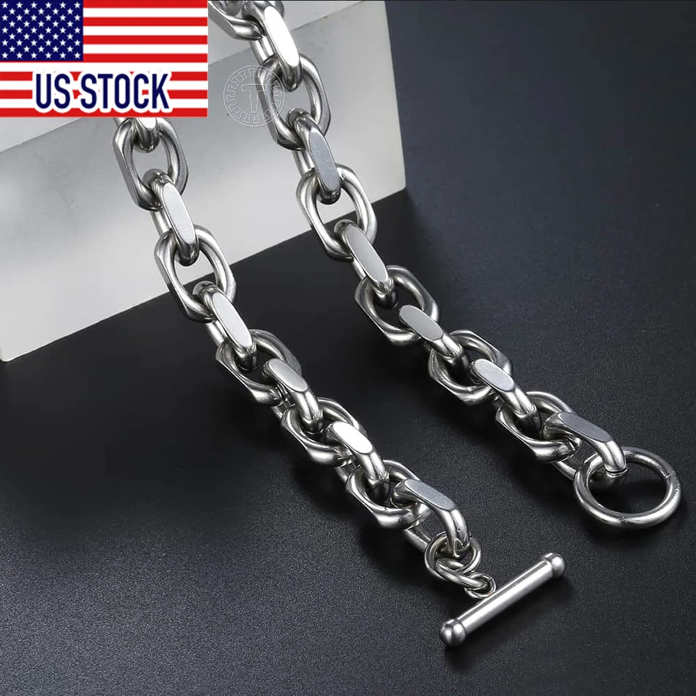 

Cable Chain Necklace for Men Stainless Steel Mens Necklaces Dropshipping Wholesale Fashion Jewelry Gift Toggle Clasp 9mm DKN200