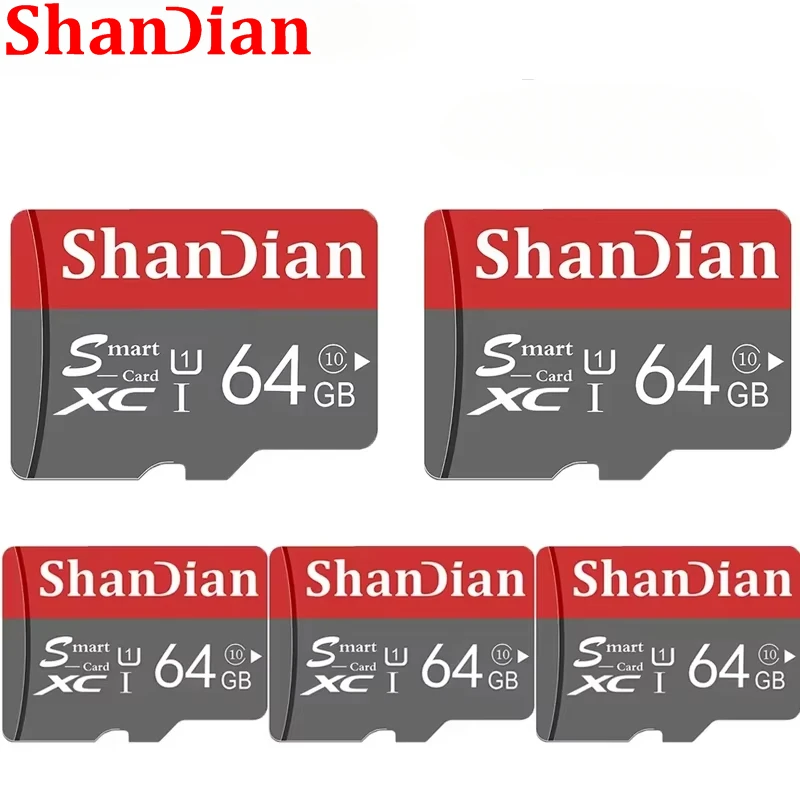 SHANDIAN 5 PCS LOT 100% Original Memory Card 128GB 64GB 32GB 8GB A1 TF SD Card Class 10 UHS-1 Flash Card for Monitoring Phone/PC