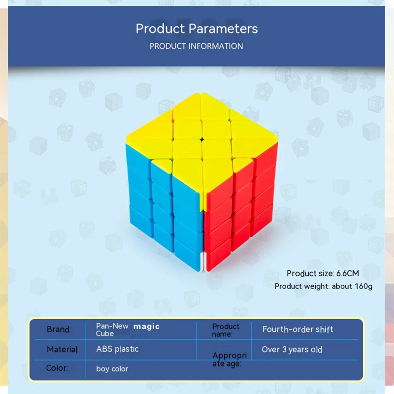 Fanxin Pyramide Alien Magic Cube Knödel vierter Ordnung mit Edge Shifting Transformation Diamant Wettbewerb Puzzle