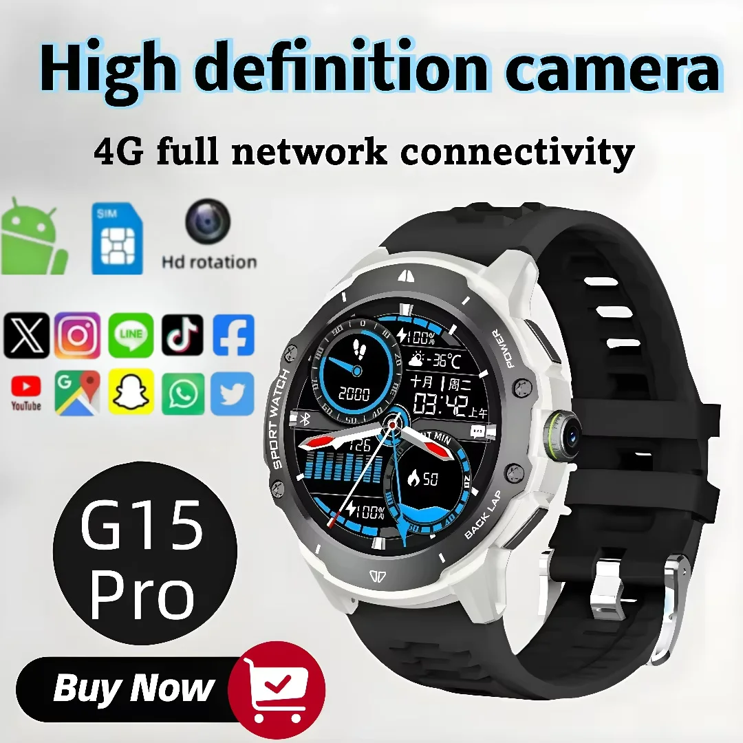 G15 PRO Smart Watch with 1.43 Inch AMOLED Camera GPS WiFi Heart Rate Tracker Step Count Large Memory Android Waterproof For Men
