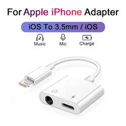 OTG Headphones Adapter 2 in 1 For iOS to 3.5mm Charging Jack Audio AUX Cable For iPhone 14 13 12 11 x Pro Max MacBook iPad