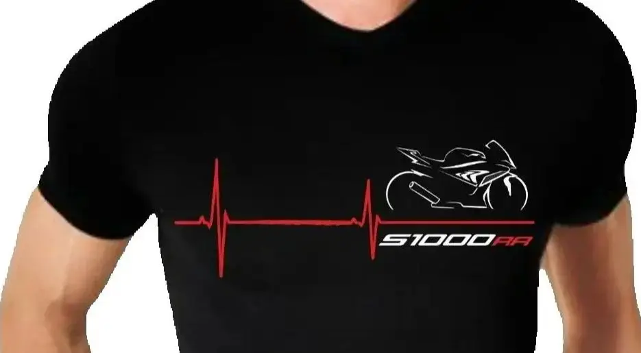 S1000RR Motorcycle Heart Beat T-Shirt 100% Cotton O-Neck Summer Short Sleeve Casual Mens T-shirt Size S-3XL