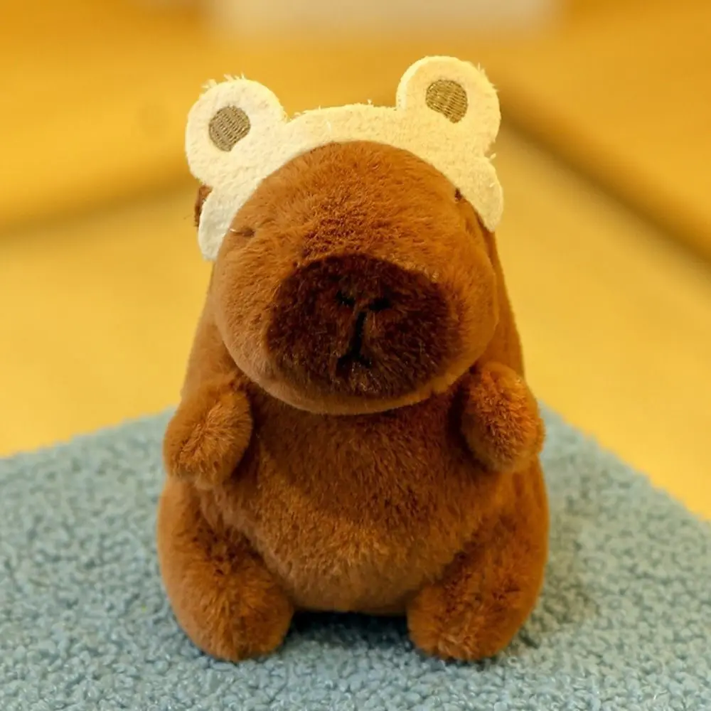 Chapéu de coelho capivara pingente de pelúcia hairpin urso sapo hairpin capivara chaveiro de pelúcia dos desenhos animados cereja capivara plushie boneca