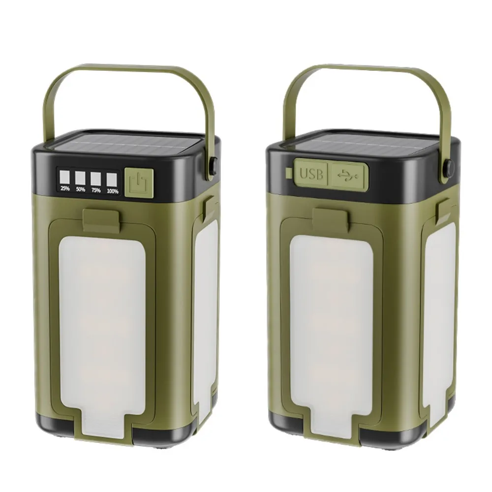 Solar Camping Lantern, 2000mAh Rechargeable & IPX4 Waterproof LED Tent Light with 6 Modes for Outdoor Hiking