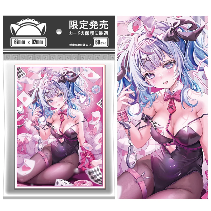 60Pcs/set 67X92Mm Diy Self Made Miku Bunny Girl Card Sleeves Ws Opcg Ptcg Color Flash Card Protective Cover Anime Cards Gift