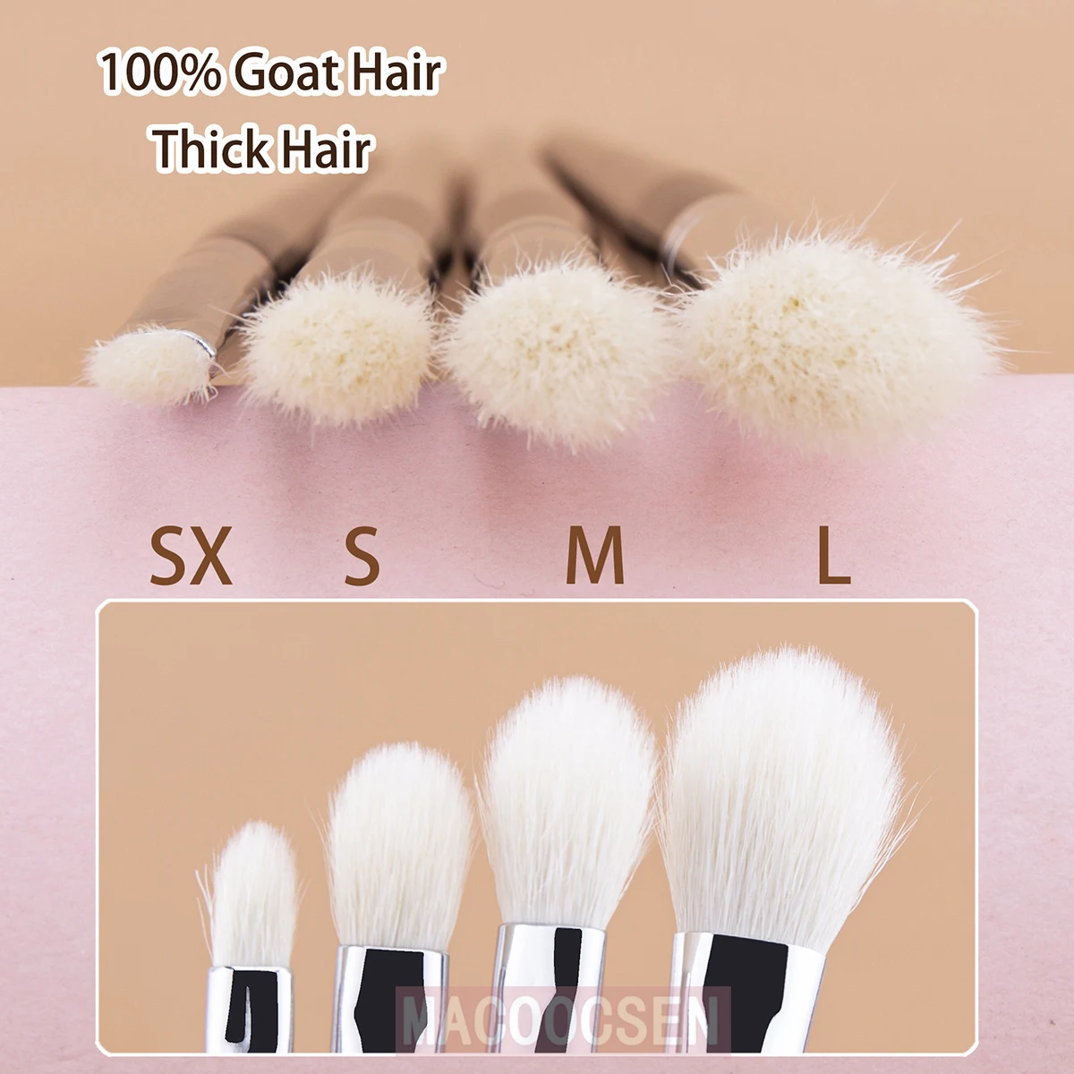 Pędzel do makijażu brzoskwiniowy pędzel do mieszania cieni do powiek 100% kozich włosów naturalny puszysty cień do powiek zagniecenie pędzel do makijażu