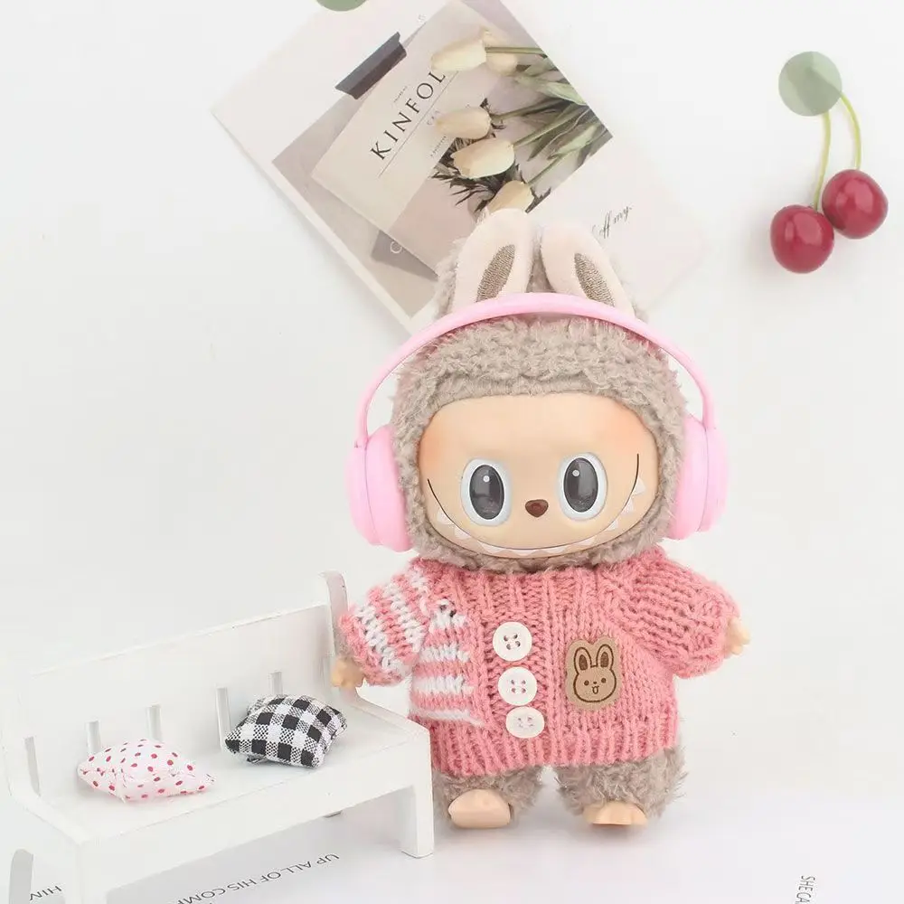 17cm Mini Pluszowa Lalka Ubrania Strój Akcesoria Koreański Kpop Exo Labubu Idol V1 V2 sweter zimowy zmiana Ubrania Prezent