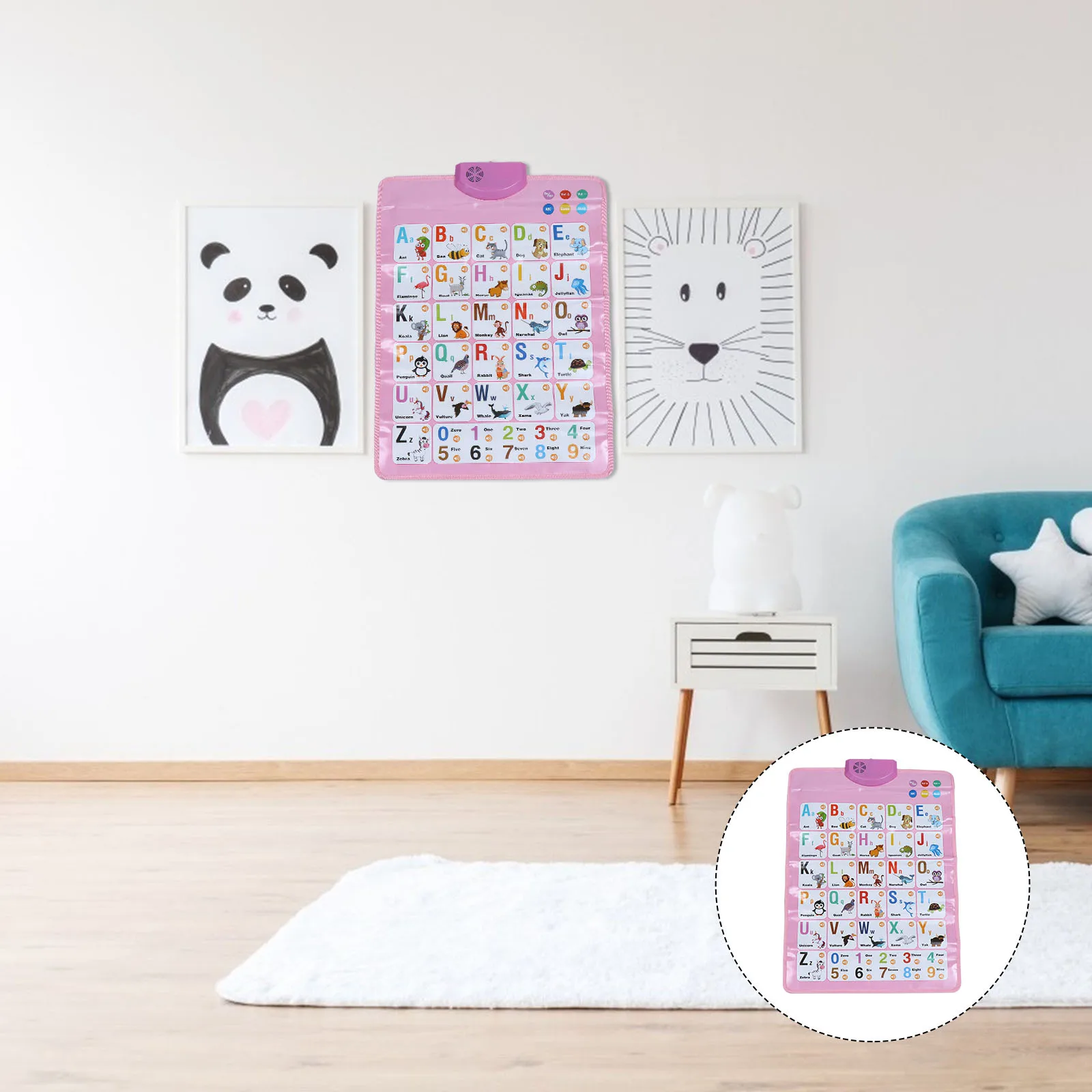 1 قطعة التعليم المبكر الصوت جدار الرسم البياني الملونة الأبجدية خريطة الأطفال تعلم المشارك الإنجليزية الصوت التعليمية #2