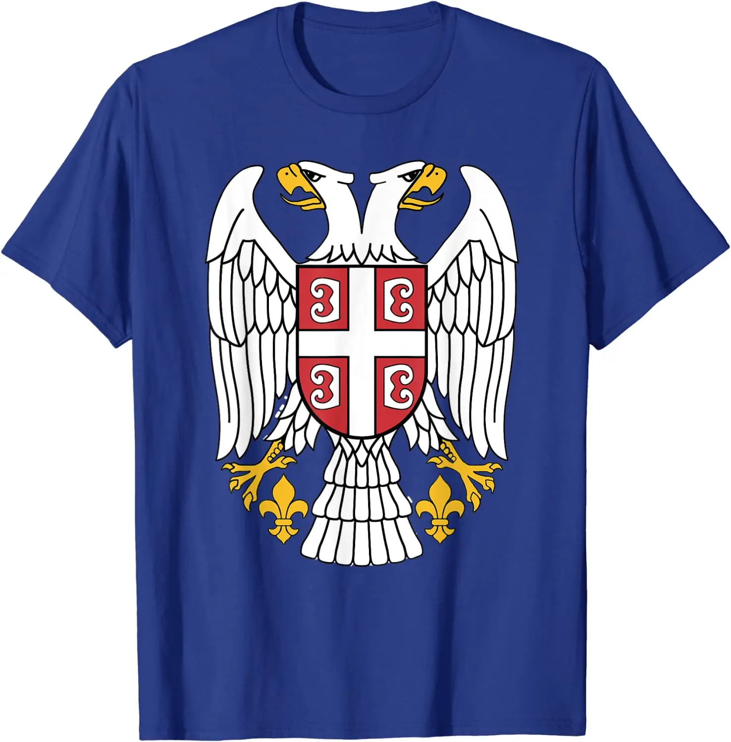 Serbian Eagle Emblem Serbia Double-headed Eagle Men T-Shirt Short Sleeve Casual Cotton O-Neck Summer Shirts