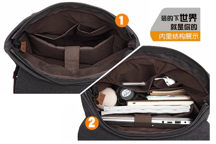 Unisex Canvas Backpack - Spacious Daypack for Hiking & Campus, Lightweight Breathable Travel Bag with Multi-Pocket